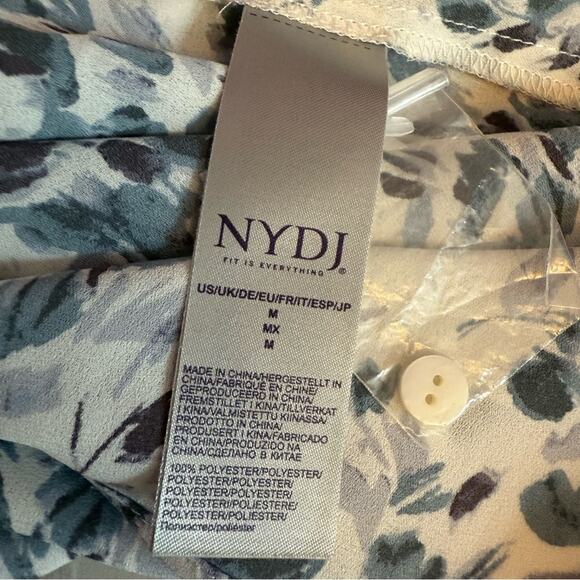 NYDJ Semisheer Pintuck Blouse in Frosted Willow Women’s Sz M - Picture 6 of 8